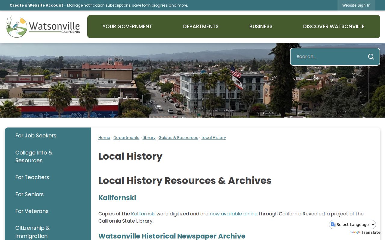 Watsonville people search resources in the public library local-history collection