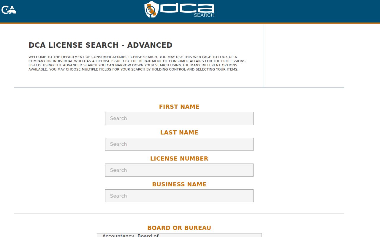 Watsonville records research through California license search fields